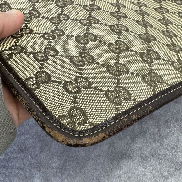 Gucci Vintage Web Crossbody Bag GG Canvas with Leather Small - Picture 10 of 15